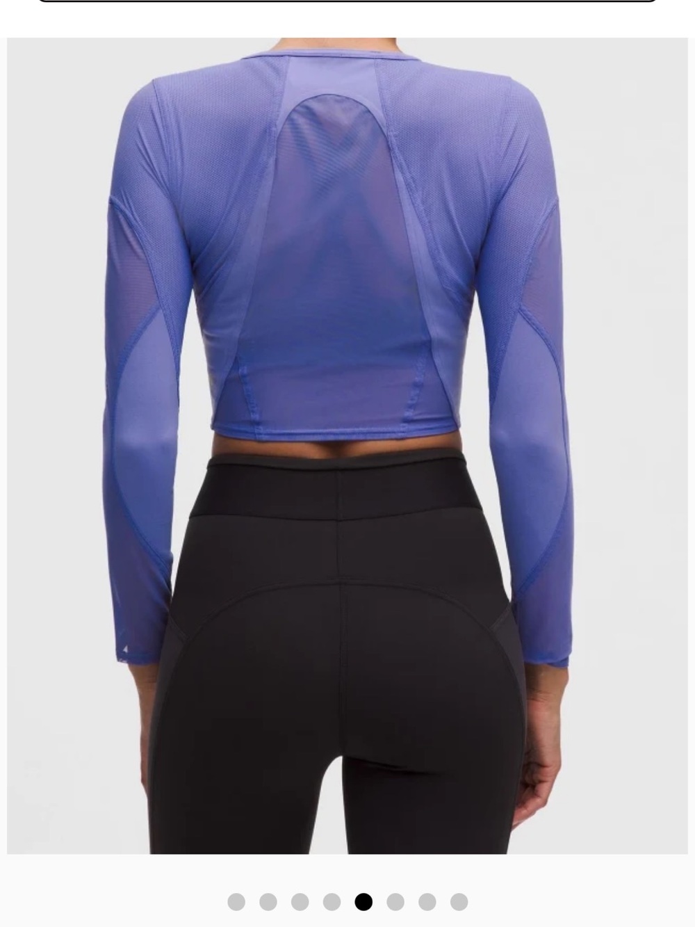 lululemon athletica Sheer Long-Sleeve Crop Top in Periwinkle - Picture 5 of 11